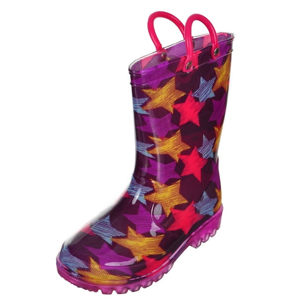 lilly Girls Light-Up Rubber Rain Boots